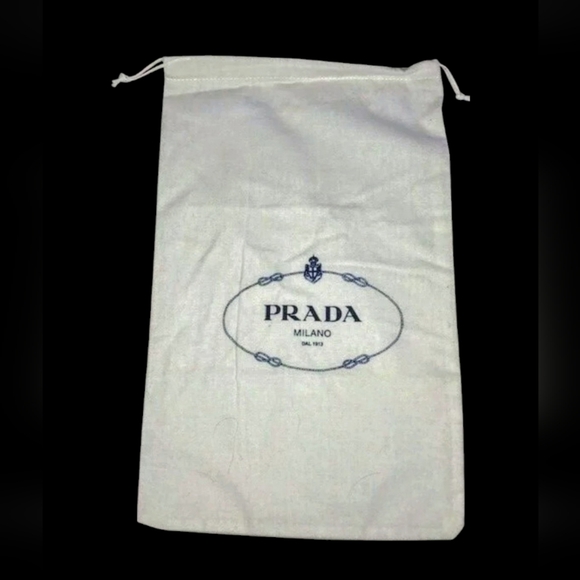 Prada White Dust Bag With Drawstring, Size 13" x 9" - Picture 1 of 3